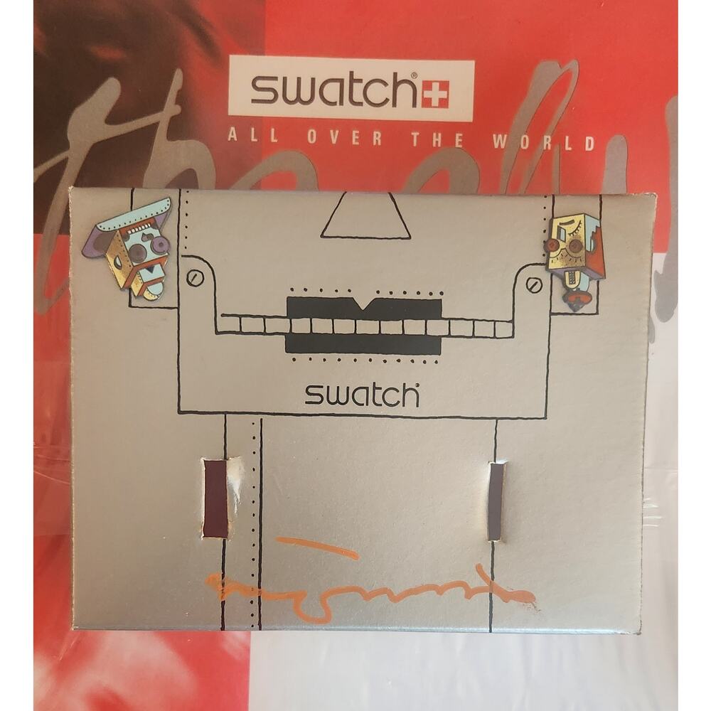 Swatch Watch ROBOBOY GR135PACK Steve Guarnaccia Box HAND SIGNED AUTOGRAPH NOS - Picture 6 of 14